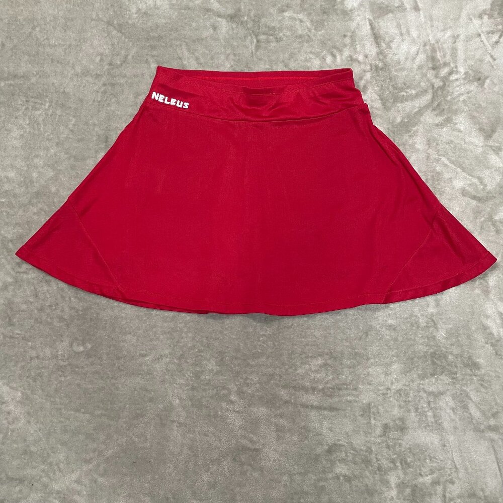 Neleus High Waisted Red Athletic Tennis Skort with Pockets Size XL